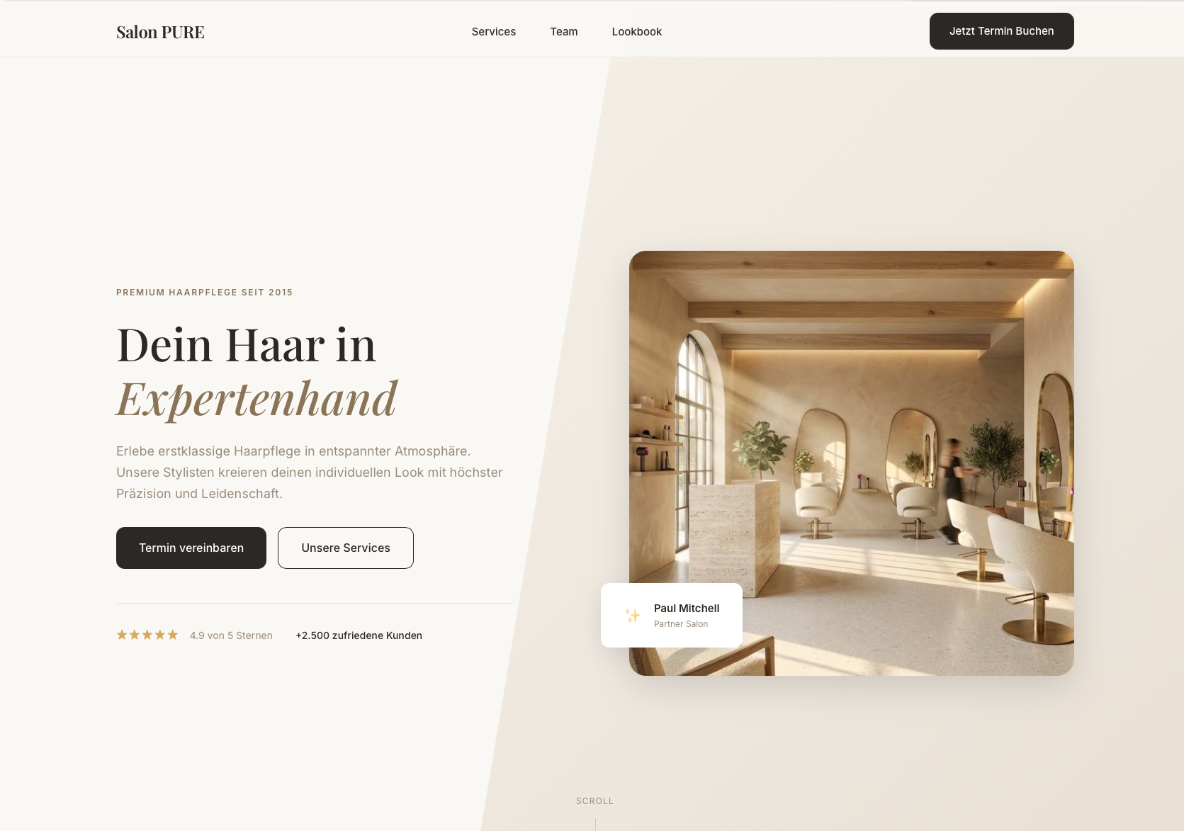Haarscharf Salon Landing Page